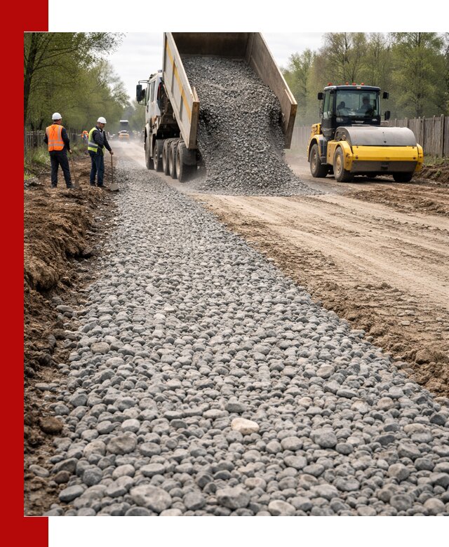 Доставка щебня для отсыпки дорог в Лениногорске высокого качества