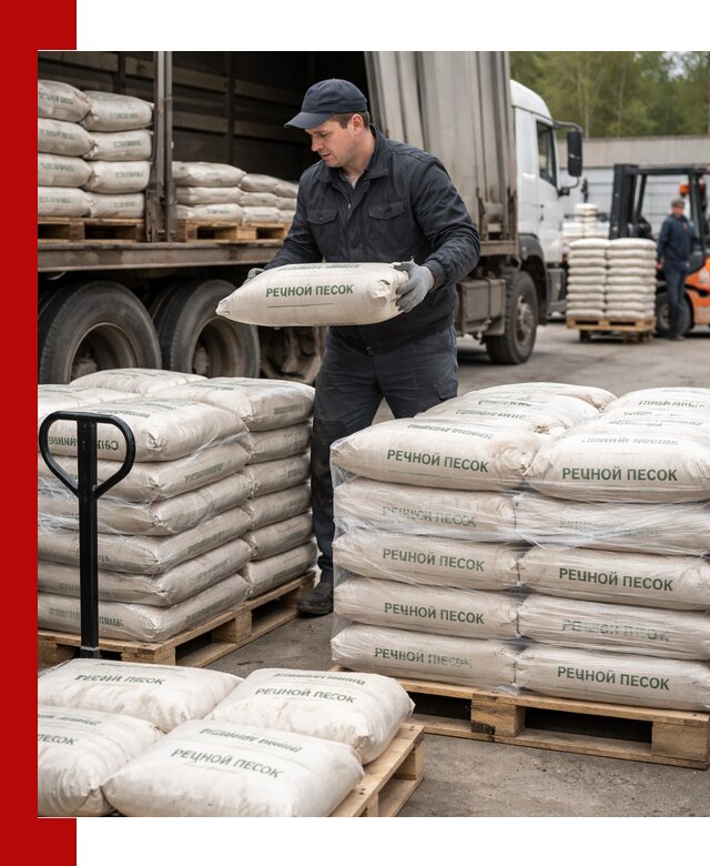 Речной песок в мешках с доставкой в Лениногорске