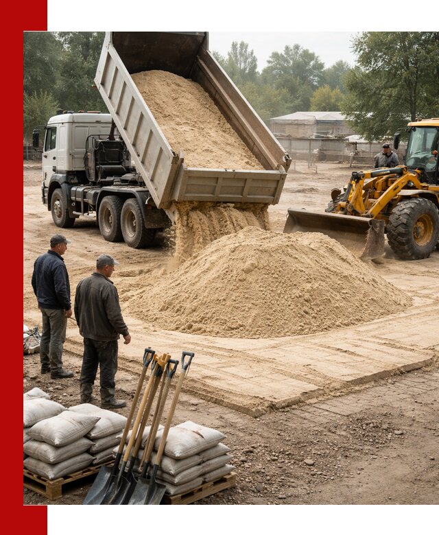 Доставка мытого песка в Лениногорске с самосвалами по выгодной цене