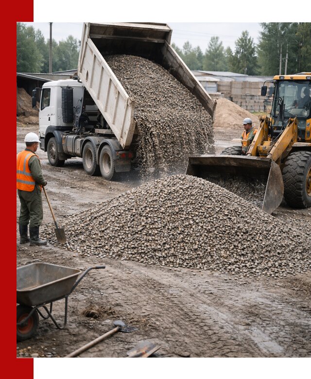 Мытый гравий с доставкой в Лениногорске от карьера до участка