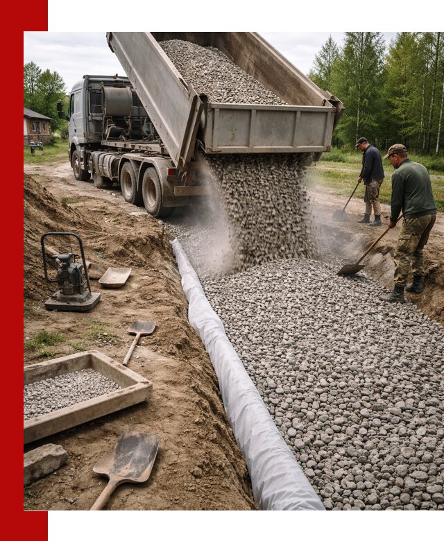 Гравий для дренажа с доставкой в Лениногорске качественный и недорогой