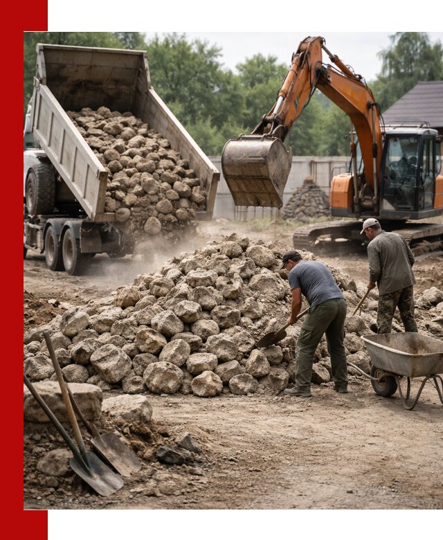 Доставка и разгрузка бутового камня в Лениногорске