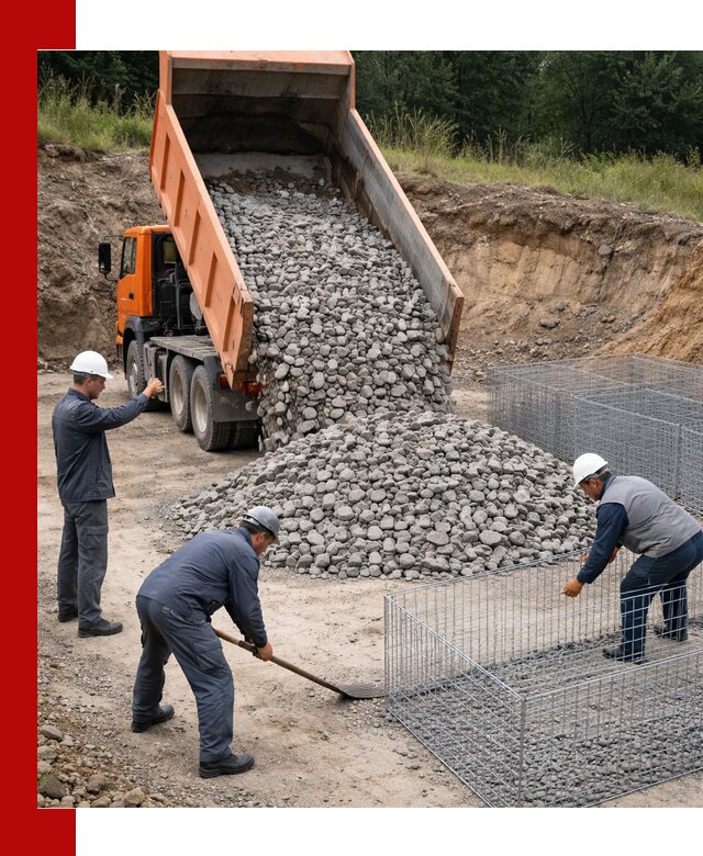 Камень для габионов с доставкой в Лениногорске быстро и надёжно