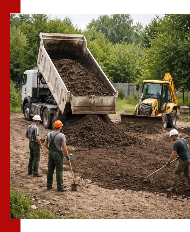 Доставка и укладка грунта для выравнивания участка в Лениногорске