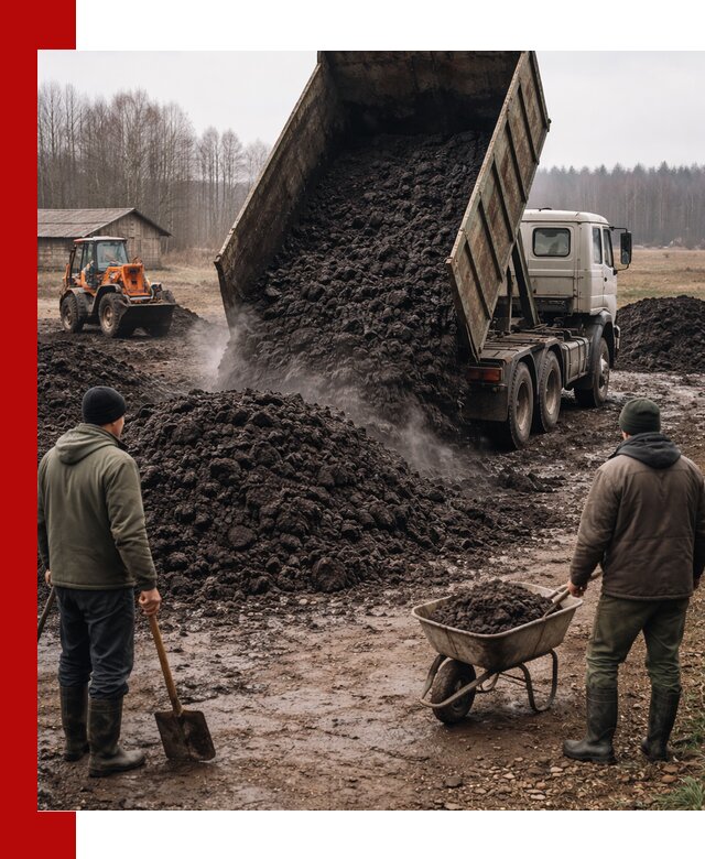 Доставка низинного торфа с разгрузкой и доставкой в Лениногорске