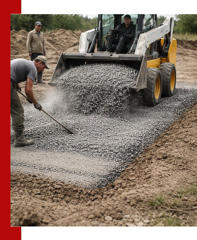Устройство щебеночной подушки в Лениногорске для дорог и фундаментов